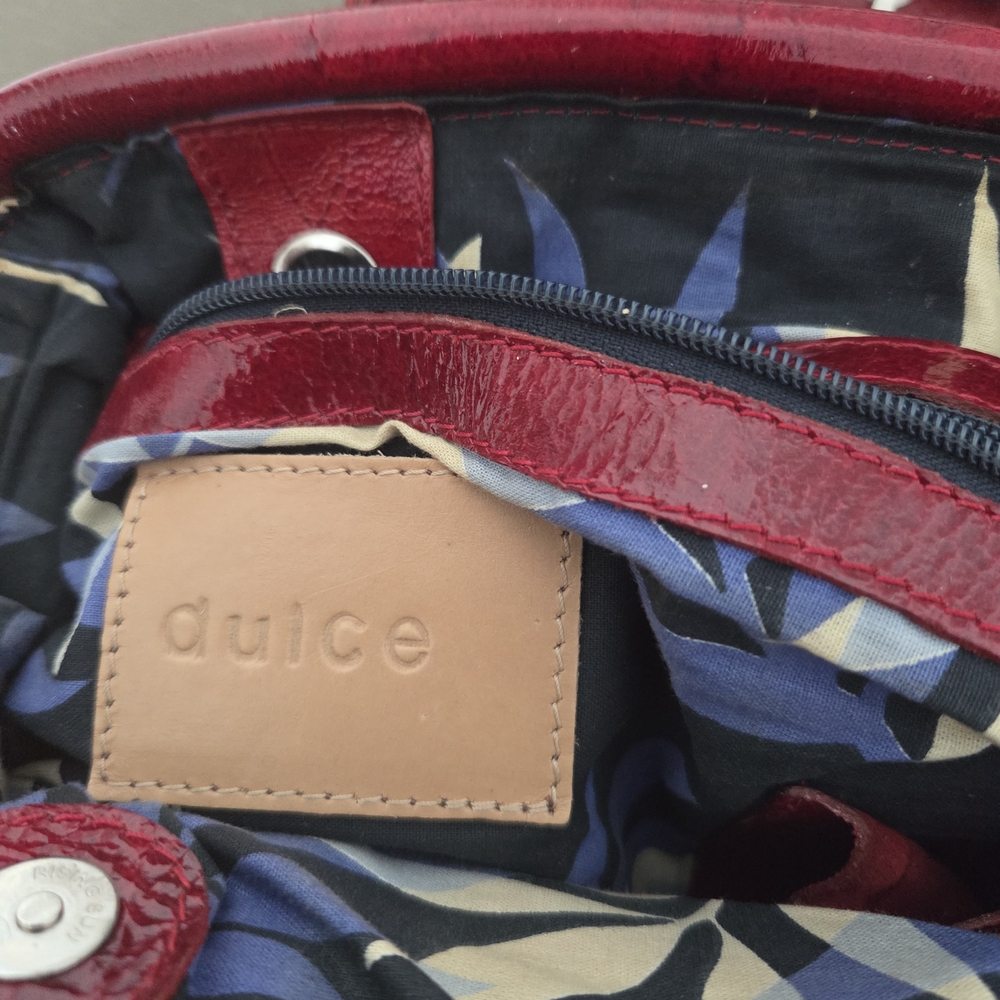 Red and Blue Patterned Handbag